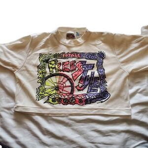 Vintage‎ 80s 90s Zing Single Stich Crop Top  Freestyle Shirt 10/12 Medium Usa